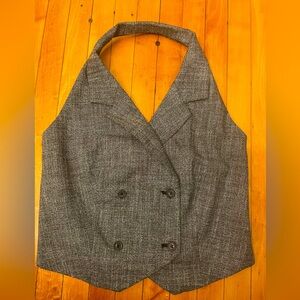 Worthington Tailored Vest, Black/White, Sz 8
